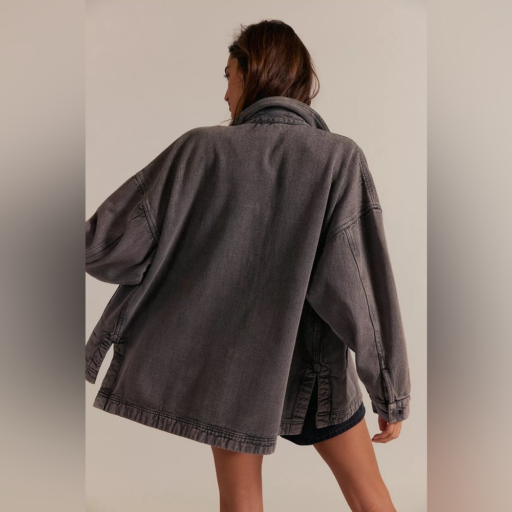Free People - We The Free Madison City Denim Jacket Washed Black Size Small - Picture 3 of 5